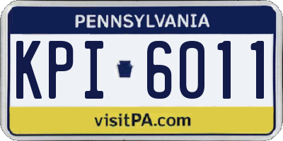 PA license plate KPI6011