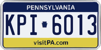 PA license plate KPI6013