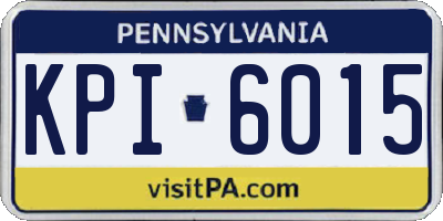 PA license plate KPI6015