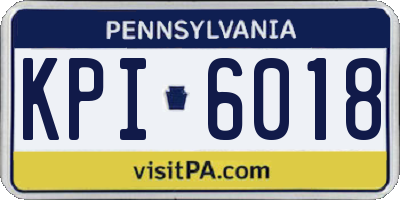 PA license plate KPI6018