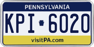 PA license plate KPI6020