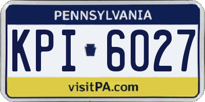 PA license plate KPI6027
