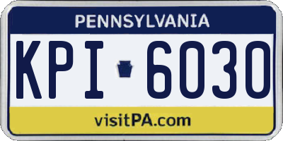 PA license plate KPI6030