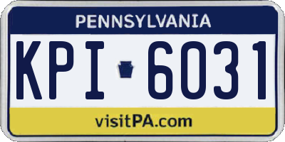 PA license plate KPI6031