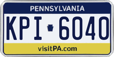 PA license plate KPI6040