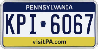 PA license plate KPI6067