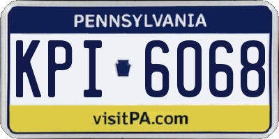 PA license plate KPI6068