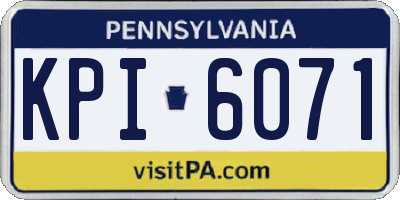 PA license plate KPI6071