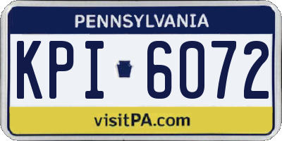 PA license plate KPI6072