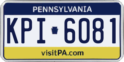 PA license plate KPI6081