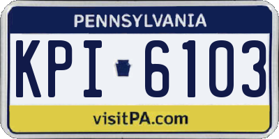 PA license plate KPI6103