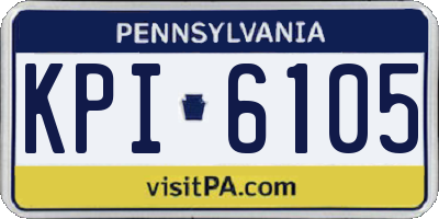 PA license plate KPI6105