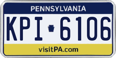 PA license plate KPI6106