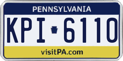 PA license plate KPI6110