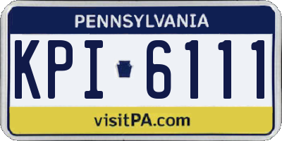 PA license plate KPI6111