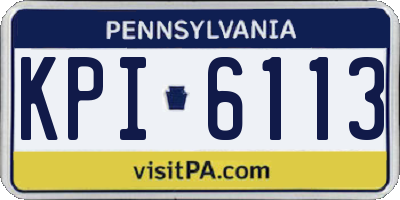 PA license plate KPI6113