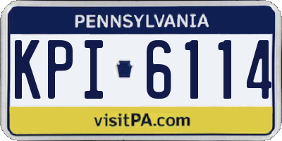 PA license plate KPI6114