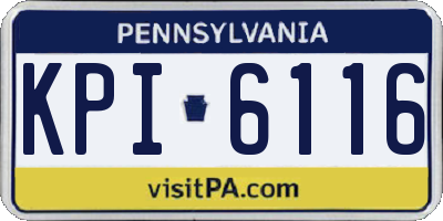 PA license plate KPI6116