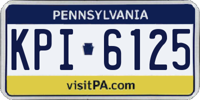 PA license plate KPI6125