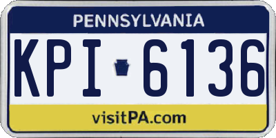 PA license plate KPI6136