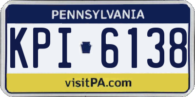 PA license plate KPI6138