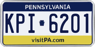 PA license plate KPI6201