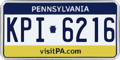 PA license plate KPI6216