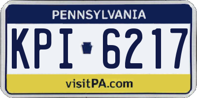PA license plate KPI6217
