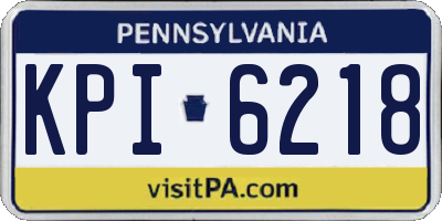 PA license plate KPI6218