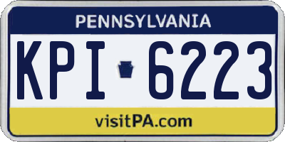 PA license plate KPI6223