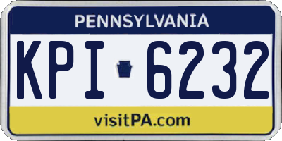 PA license plate KPI6232