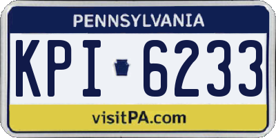 PA license plate KPI6233