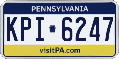 PA license plate KPI6247