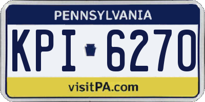 PA license plate KPI6270