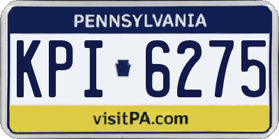 PA license plate KPI6275