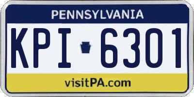 PA license plate KPI6301
