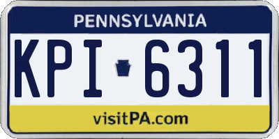PA license plate KPI6311