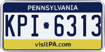 PA license plate KPI6313