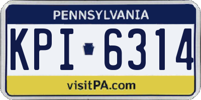 PA license plate KPI6314