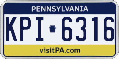PA license plate KPI6316