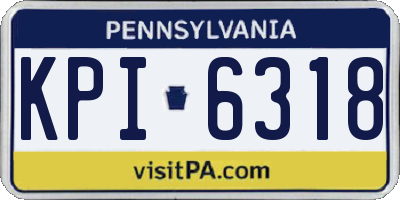 PA license plate KPI6318