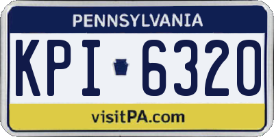 PA license plate KPI6320