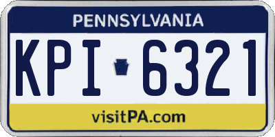 PA license plate KPI6321