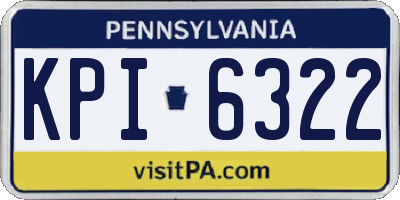 PA license plate KPI6322