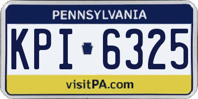 PA license plate KPI6325