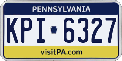 PA license plate KPI6327