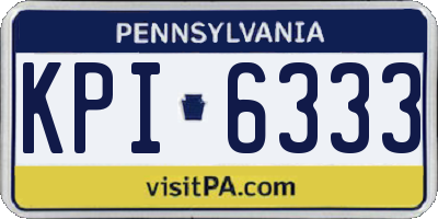 PA license plate KPI6333
