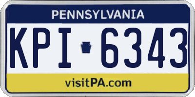 PA license plate KPI6343