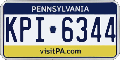 PA license plate KPI6344