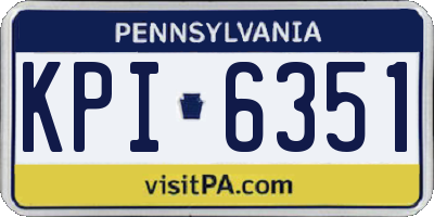 PA license plate KPI6351